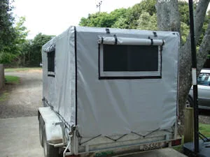 Blue PVC Cargo Trailer Covers Vinyl Tarp Finished Products